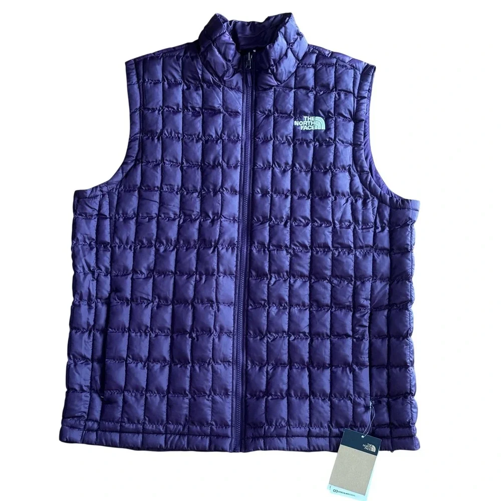 NWT The North Face Vest Mens XL Purple Thermal Insulated Puffer Zip NF0A8A51V6V